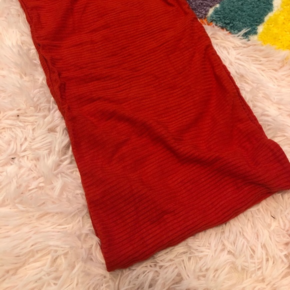 Red Ribbed Tube Top - Picture 1 of 2